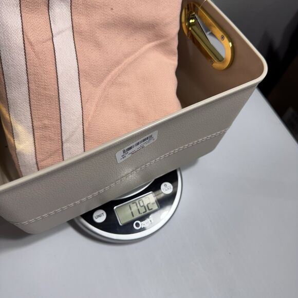 Vintage Simtex Peach Pink and white tablecloth 63”x47” Perfect Condition USA - Picture 7 of 8